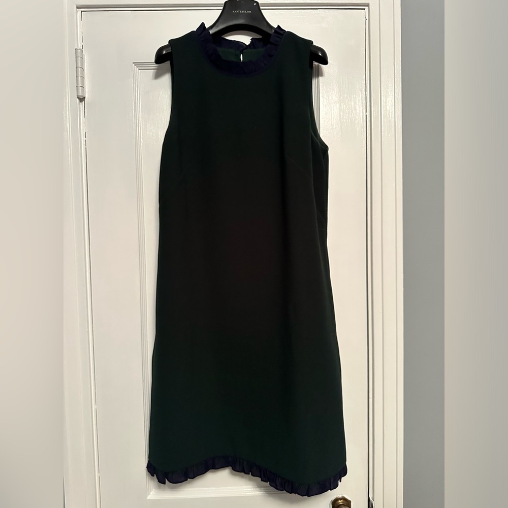 Jcrew ruffle sleeveless shift dress